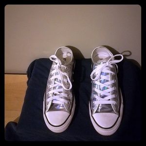 Beautiful Galaxy holographic women Chuck Taylor's